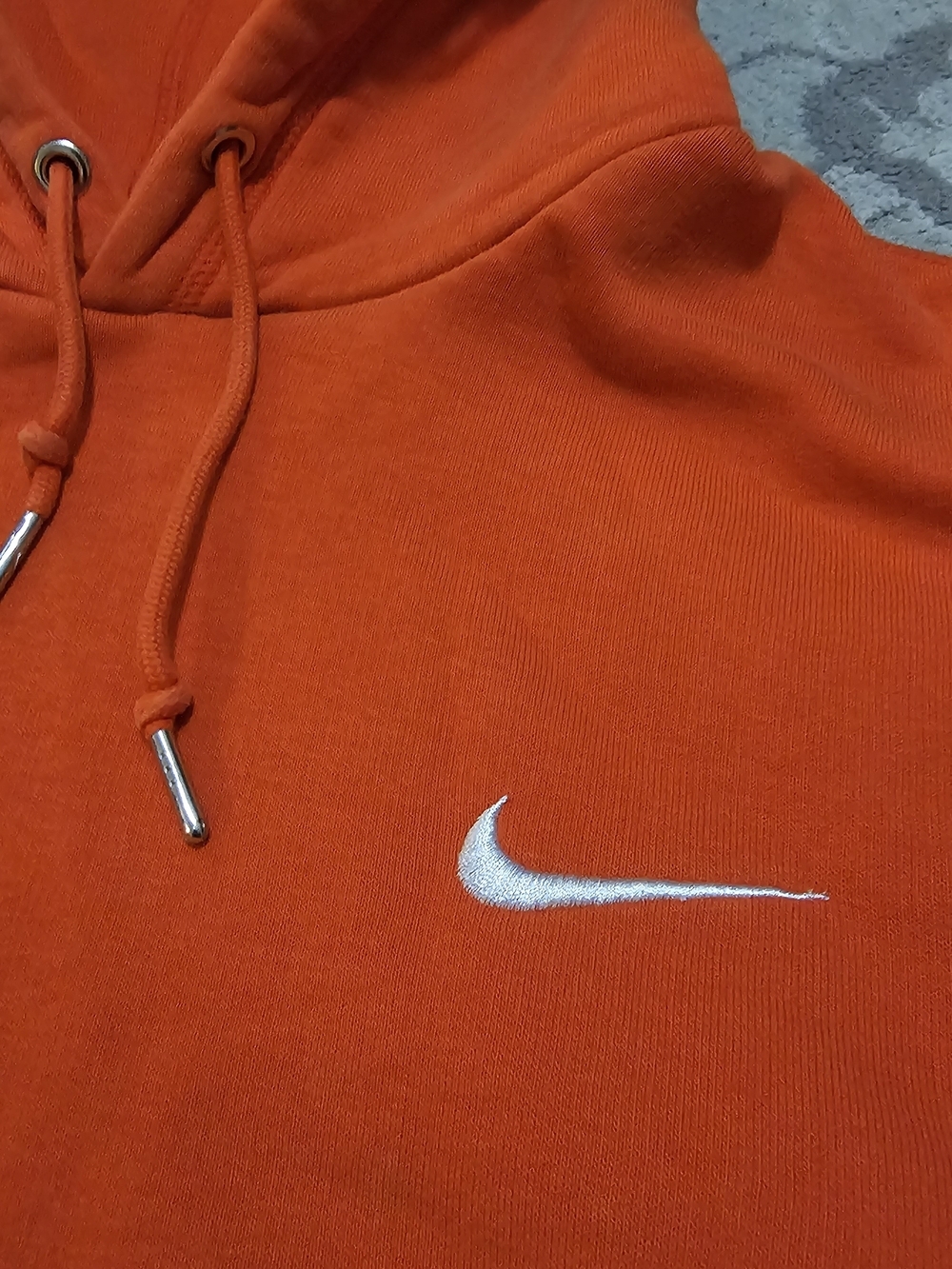 Vintage Y2k Nike Men's Orange Pullover Hoodie - Picture 3 of 7
